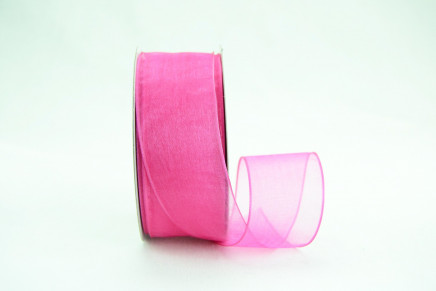 Wired Sheer Organza Ribbon Shocking Pink