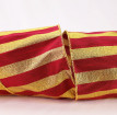 Wired Gold Striped Christmas Ribbon