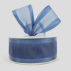 Navy 1-1/2" Satin Edge Sheer Organza 25yd Spool