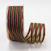 Burgundy / Green 1-1/2" Wired Royalty Stripes 20yd Spool
