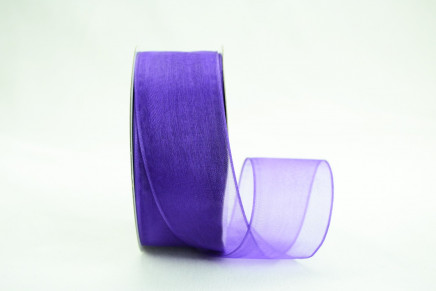 Wired Sheer Organza Ribbon Purple