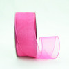 Shocking Pink 1-1/2" Wired Sheer Organza Ribbon 25yd Spool