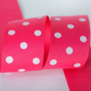 Shocking Pink 7/8" Grosgrain Polka Dots 25yd Spool
