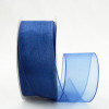 Navy 1-1/2" Wired Sheer Organza Ribbon 25yd Spool